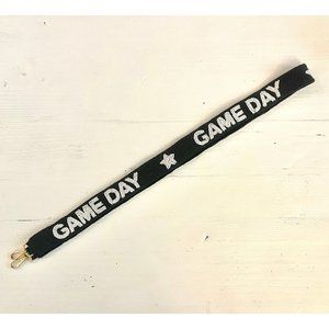 Beaded Game Day Crossbody Purse Strap (black and white)